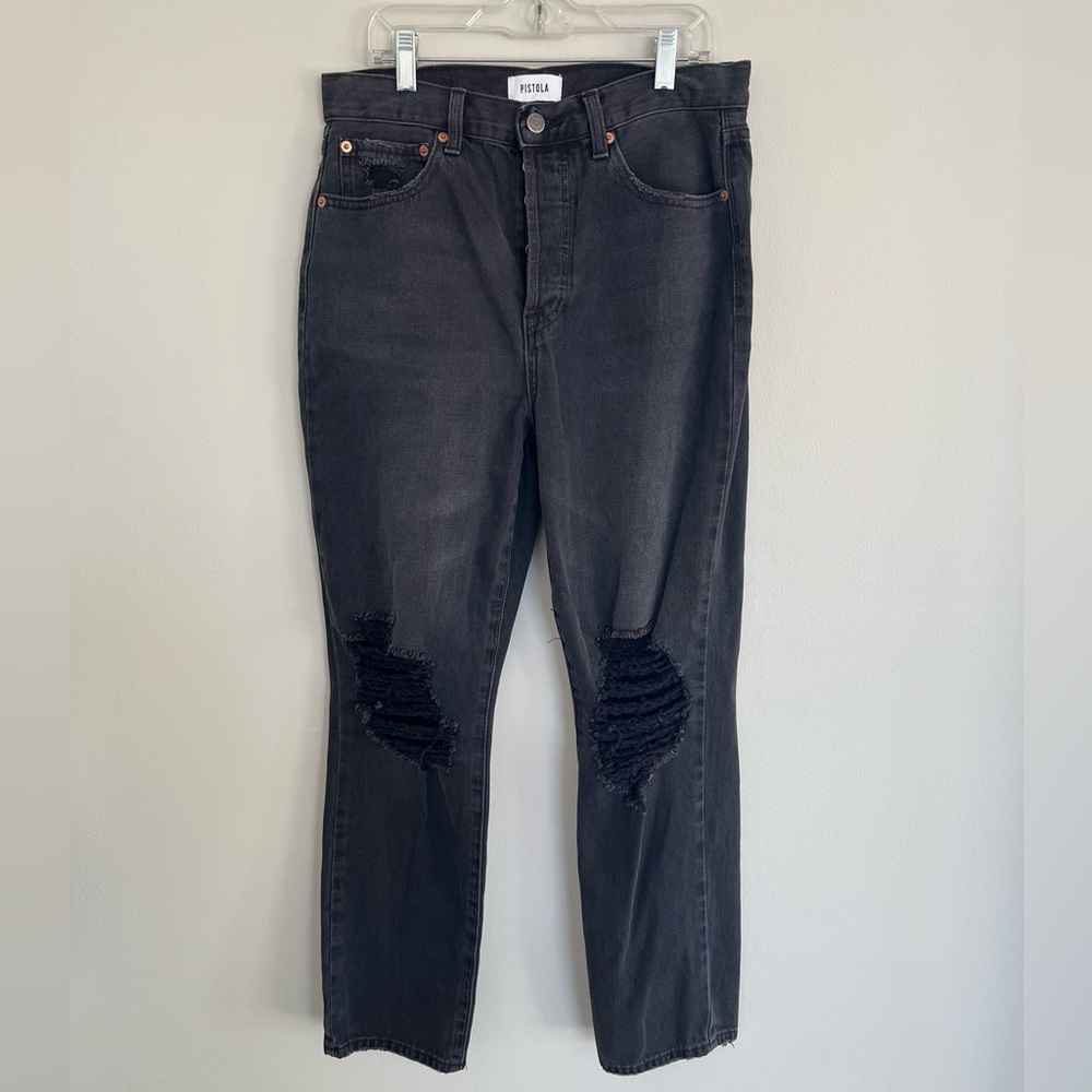 Pistola Keaton Distressed Straight-Leg Jeans